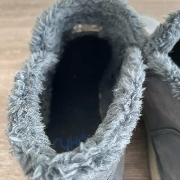 RYKA Faux Fur Slip On Wedge Ankle Boots Namaste Blue Size 10M - Picture 12 of 13
